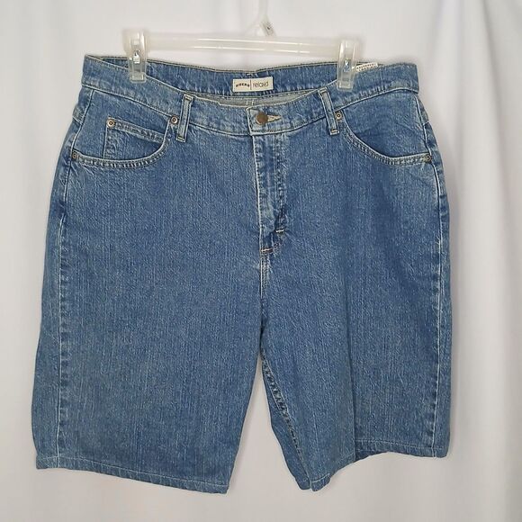 Riders by Lee Relaxed Denim Shorts Cotton Long Stretch Blue Jeans Clssic sz: 16L - Picture 1 of 6